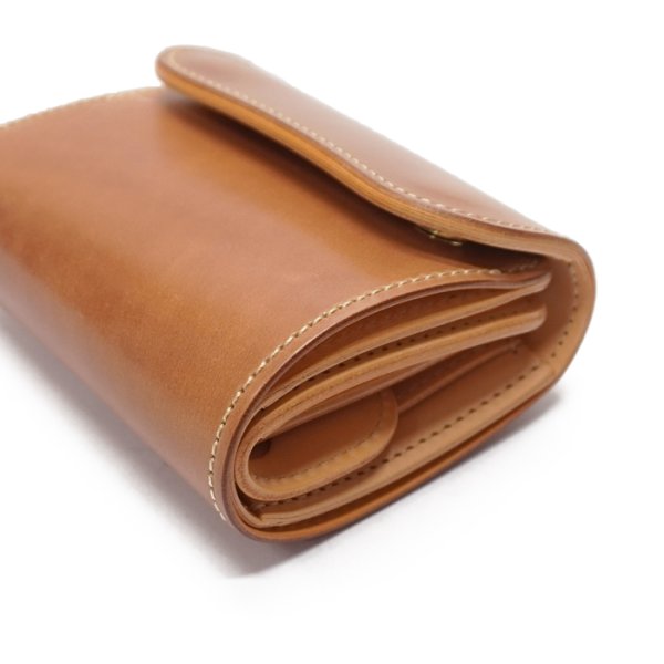 画像4: WILD SWANS(ワイルドスワンズ)ENO(イーノ)ミニ3つ折りウォレット/Natural(ナチュラル)"シェルコードバン"×Natural(ナチュラル)"ブッテーロ" (4)