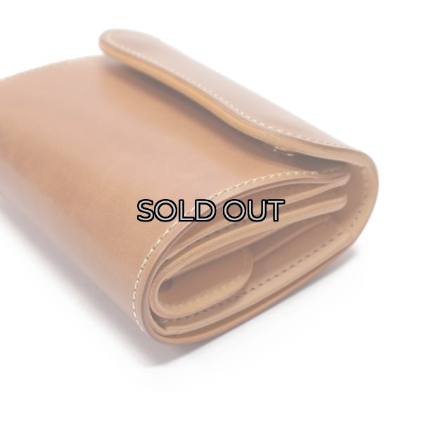 画像4: WILD SWANS（ワイルドスワンズ）ENO（イーノ）ミニ3つ折りウォレット/Natural（ナチュラル）"シェルコードバン"×Natural（ナチュラル）"ブッテーロ" (4)