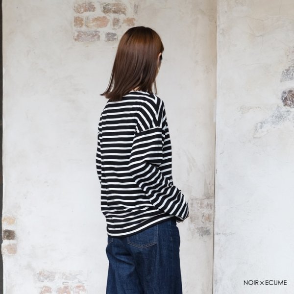 画像8: SAINT JAMES(セントジェームス)MORLAIX LOOSE(モーレ ルーズ)”Women" / ECUME×ENCRE(ミルキーホワイト×ブルーネイビー) (8)