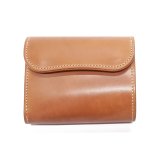 WILD SWANS（ワイルドスワンズ）ENO（イーノ）ミニ3つ折りウォレット/Natural（ナチュラル）"シェルコードバン"×Natural（ナチュラル）"ブッテーロ"