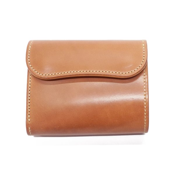 画像1: WILD SWANS（ワイルドスワンズ）ENO（イーノ）ミニ3つ折りウォレット/Natural（ナチュラル）"シェルコードバン"×Natural（ナチュラル）"ブッテーロ" (1)