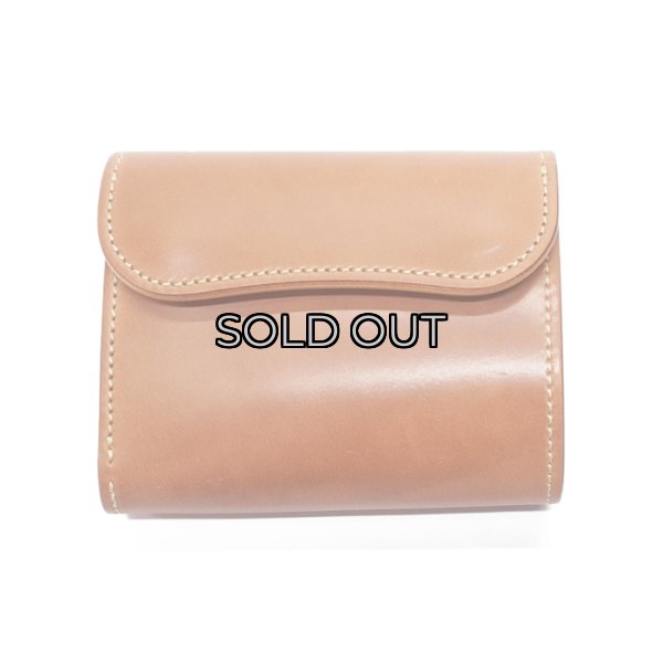 画像1: WILD SWANS（ワイルドスワンズ）ENO（イーノ）ミニ3つ折りウォレット/Natural（ナチュラル）"シェルコードバン"×Natural（ナチュラル）"ブッテーロ" (1)