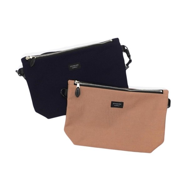 画像1: STANDARD SUPPLY（スタンダードサプライ）W ZIP SHOULDER M（ダブルジップショルダー”M”）Cotton Nylon "SIMPLICITY" / Mocha（モカ）・Navy（ネイビー） (1)