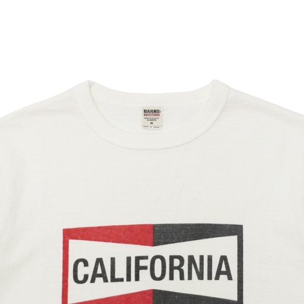 画像3: BARNS OUTFITTERS (バーンズアウトフィッターズ) "STANDARD" TSURI-AMI Crew Print T-Shirt (吊り編みクループリントTシャツ)"CALIFORNIA" / Grey (グレー) (3)