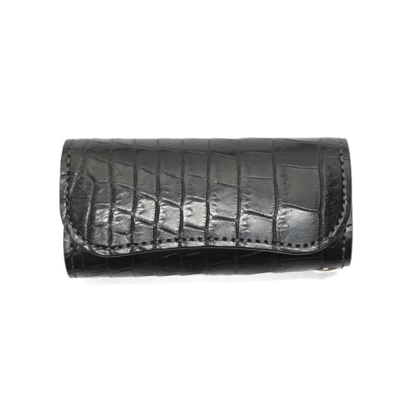 画像1: WILD SWANS（ワイルドスワンズ）CLIPPERIII（クリッパー3）キーケース"クロコダイル"/Black（ブラック） (1)