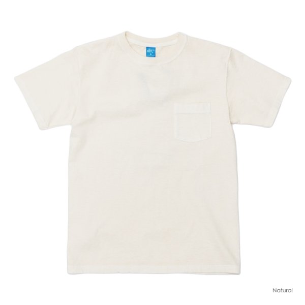 画像2: SIERRA DESIGNS(シエラデザイン)60/40 1st LOGO POCKET CREW TEE(60/40 ファーストロゴポケットTシャツ)"Made by Good On" / Navy(ネイビー)・Natural(ナチュラル) (2)
