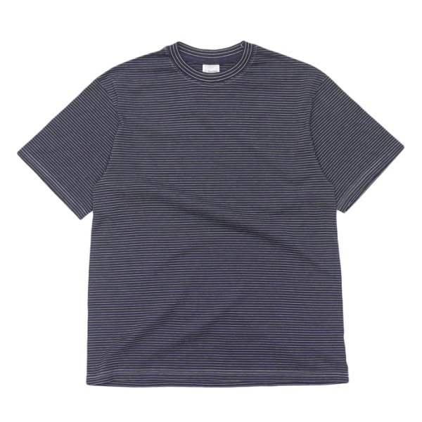 画像2: Yonetomi NEW BASIC（ヨネトミニューベーシック）GARMENT DYE BORDER T-SHIRT（ガーメントダイボーダーTシャツ）/ Navy White（ネイビーホワイト）・Orange Blue（オレンジブルー） (2)