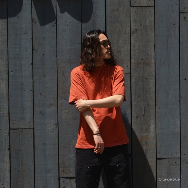 画像11: Yonetomi NEW BASIC（ヨネトミニューベーシック）GARMENT DYE BORDER T-SHIRT（ガーメントダイボーダーTシャツ）/ Brown Blue（ブラウンブルー）・Black Navy（ブラックネイビー） (11)