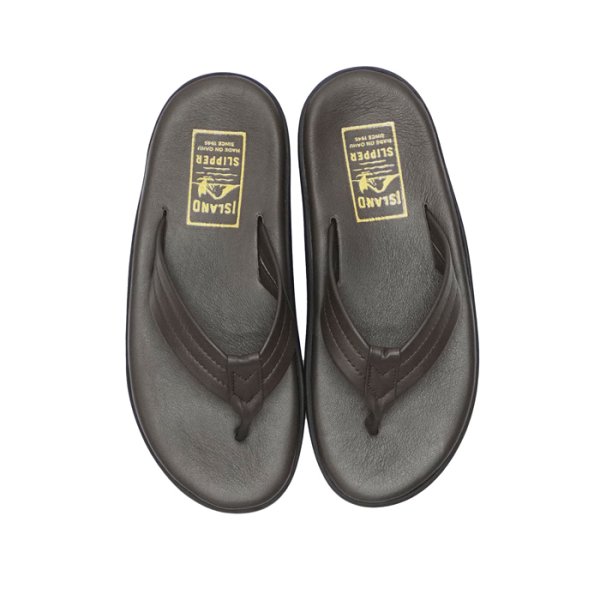 画像4: ISLAND SLIPPER（アイランドスリッパ）PB202 (レザートングサンダル・ブラックソール) / Chocolate（チョコレート） (4)