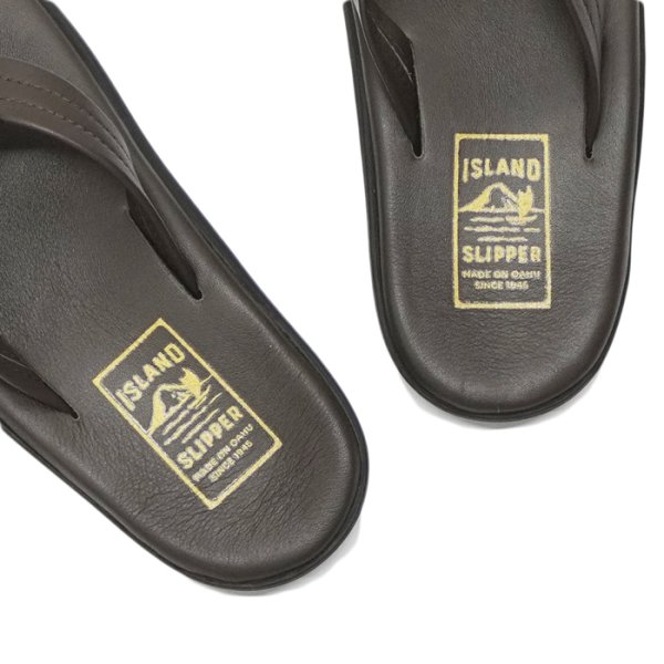 画像5: ISLAND SLIPPER（アイランドスリッパ）PB202 (レザートングサンダル・ブラックソール) / Chocolate（チョコレート） (5)