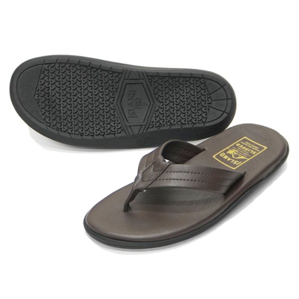 画像3: ISLAND SLIPPER（アイランドスリッパ）PB202 (レザートングサンダル・ブラックソール) / Chocolate（チョコレート） (3)