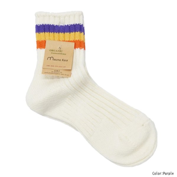 画像3: Mauna Kea(マウナケア)リブオーガニック3ラインソックス ”レディース” / 2Colors(全2色展開)※3足までメール便発送可 (3)