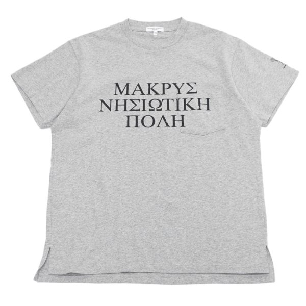 画像1: ENGINEERED GARMENTS（エンジニアードガーメンツ）Printed Cross Crew Neck T-Shirt（プリンテッドクロスクルーネックTシャツ）"LIC" / Grey（グレー） (1)