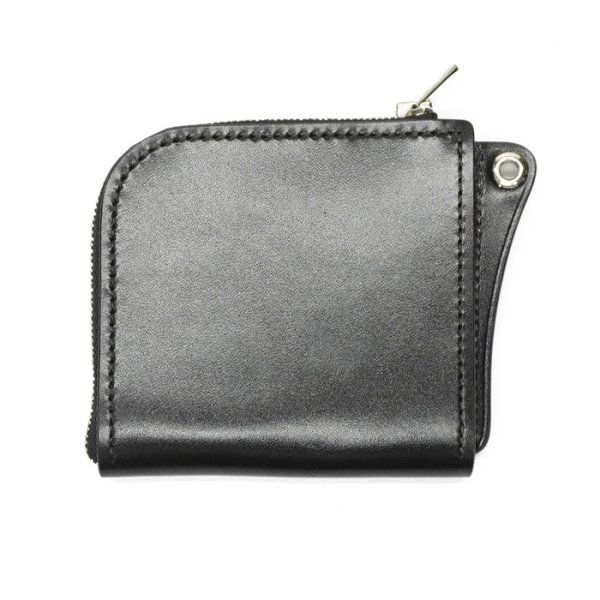 画像2: WILD SWANS（ワイルドスワンズ）ALARD（アラード）L字ジップウォレット/Black(ブラック)"サドルプルアップ" (2)