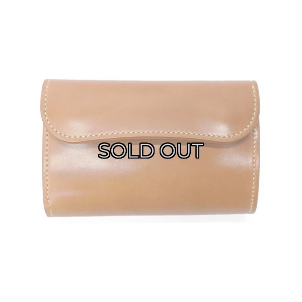 画像1: WILD SWANS（ワイルドスワンズ）BYRNE（バーン）3つ折りウォレット/Natural（ナチュラル）"シェルコードバン"×Natural（ナチュラル）"ブッテーロ" (1)