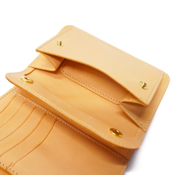 画像8: WILD SWANS（ワイルドスワンズ）BYRNE（バーン）3つ折りウォレット/Natural（ナチュラル）"シェルコードバン"×Natural（ナチュラル）"ブッテーロ" (8)