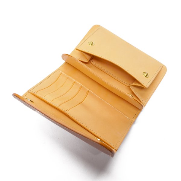 画像7: WILD SWANS（ワイルドスワンズ）BYRNE（バーン）3つ折りウォレット/Natural（ナチュラル）"シェルコードバン"×Natural（ナチュラル）"ブッテーロ" (7)