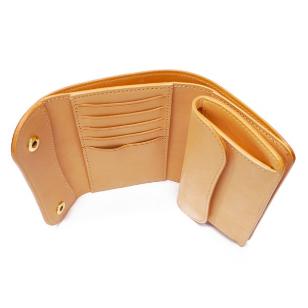 画像6: WILD SWANS（ワイルドスワンズ）BYRNE（バーン）3つ折りウォレット/Natural（ナチュラル）"シェルコードバン"×Natural（ナチュラル）"ブッテーロ" (6)