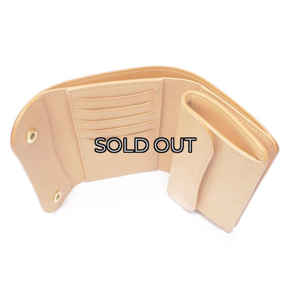 画像6: WILD SWANS（ワイルドスワンズ）BYRNE（バーン）3つ折りウォレット/Natural（ナチュラル）"シェルコードバン"×Natural（ナチュラル）"ブッテーロ" (6)