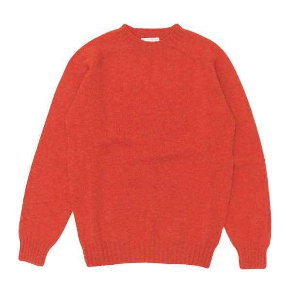 画像1: INVERALLAN（インバーアラン）Crew Neck Saddle Shoulder Sweater（クルーネックサドルショルダーセーター）"Supersoft Shetland" / FLAME（フレーム：オレンジ系） (1)