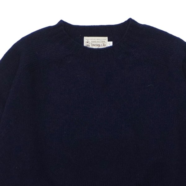 画像3: INVERALLAN（インバーアラン）Crew Neck Saddle Shoulder Sweater（クルーネックサドルショルダーセーター）"Supersoft Shetland" / New Navy（ニューネイビー） (3)