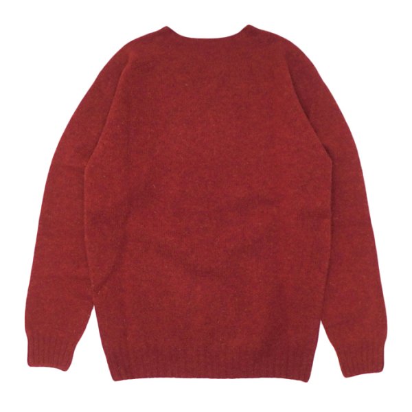 画像2: INVERALLAN(インバーアラン)Crew Neck Saddle Shoulder Sweater(クルーネックサドルショルダーセーター)"Supersoft Shetland" / Blaze(ダークレッド) (2)