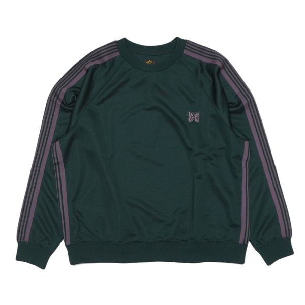 画像1: NEEDLES（ニードルズ）Track Crew Neck Shirt（トラッククルーネックシャツ）"Poly Smooth" / Green（グリーン） (1)