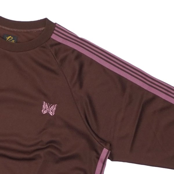 画像4: NEEDLES（ニードルズ）Track Crew Neck Shirt（トラッククルーネックシャツ）"Poly Smooth" / Brown（ブラウン） (4)