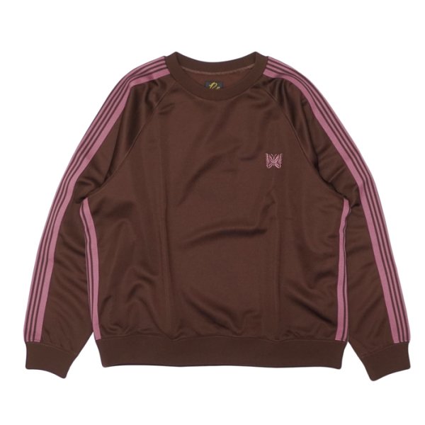 画像1: NEEDLES（ニードルズ）Track Crew Neck Shirt（トラッククルーネックシャツ）"Poly Smooth" / Brown（ブラウン） (1)