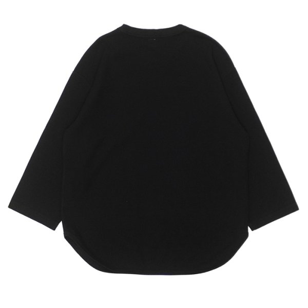 画像2: blurhms ROOTSTOCK(ブラームスルーツストック)Rough&Smooth Thermal Baseball Tee(ラフ&スムースサーマルベースボールTシャツ)/ Black(ブラック) (2)