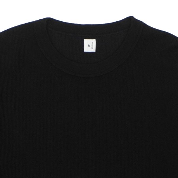 画像3: blurhms ROOTSTOCK(ブラームスルーツストック)Rough&Smooth Thermal Baseball Tee(ラフ&スムースサーマルベースボールTシャツ)/ Black(ブラック) (3)