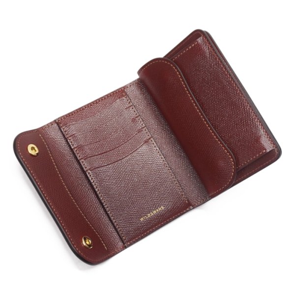 画像5: WILD SWANS(ワイルドスワンズ)BYRNE(バーン)3つ折りウォレット/ブラック"シェルコードバン"×バーガンディ"型押しサドルプルアップ" (5)