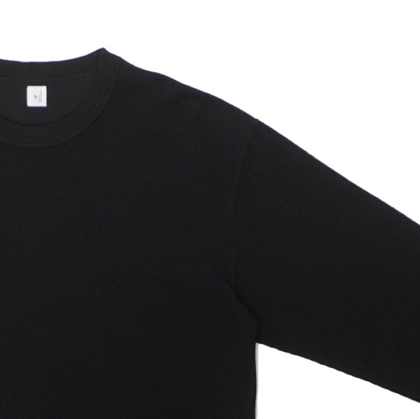 画像4: blurhms ROOTSTOCK(ブラームスルーツストック)Rough&Smooth Thermal Baseball Tee(ラフ&スムースサーマルベースボールTシャツ)/ Black(ブラック) (4)