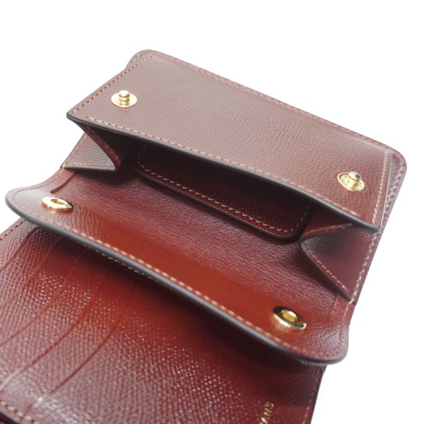 画像8: WILD SWANS(ワイルドスワンズ)BYRNE(バーン)3つ折りウォレット/ブラック"シェルコードバン"×バーガンディ"型押しサドルプルアップ" (8)