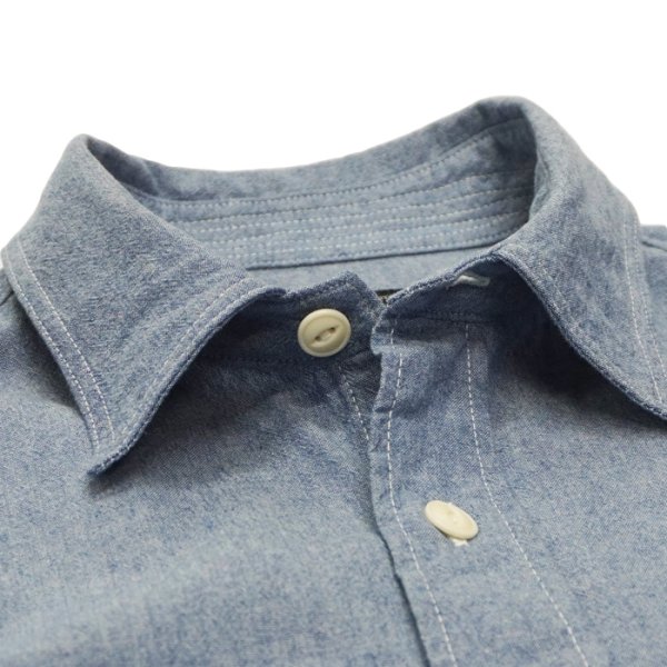 画像8: ENGINEERED GARMENTS（エンジニアードガーメンツ）WORK SHIRT（ワークシャツ）"4.5oz Cotton Chambray" / Blue（ライトブルー） (8)