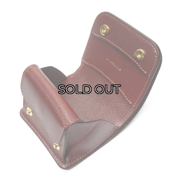 画像7: WILD SWANS（ワイルドスワンズ）CASA（カーサ）コンパクトウォレット/ブラック"シェルコードバン"×バーガンディ"型押しサドルプルアップ" (7)