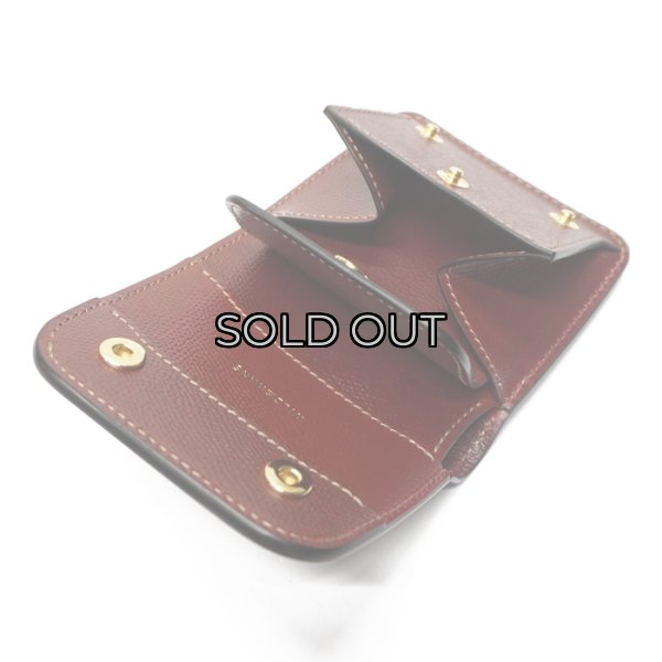 画像6: WILD SWANS（ワイルドスワンズ）CASA（カーサ）コンパクトウォレット/ブラック"シェルコードバン"×バーガンディ"型押しサドルプルアップ" (6)