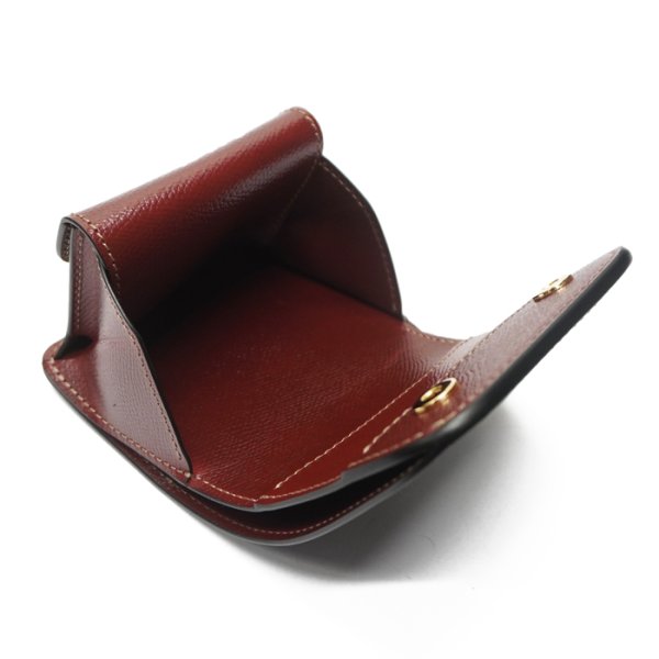 画像8: WILD SWANS(ワイルドスワンズ)CASA(カーサ)コンパクトウォレット/ブラック"シェルコードバン"×バーガンディ"型押しサドルプルアップ" (8)