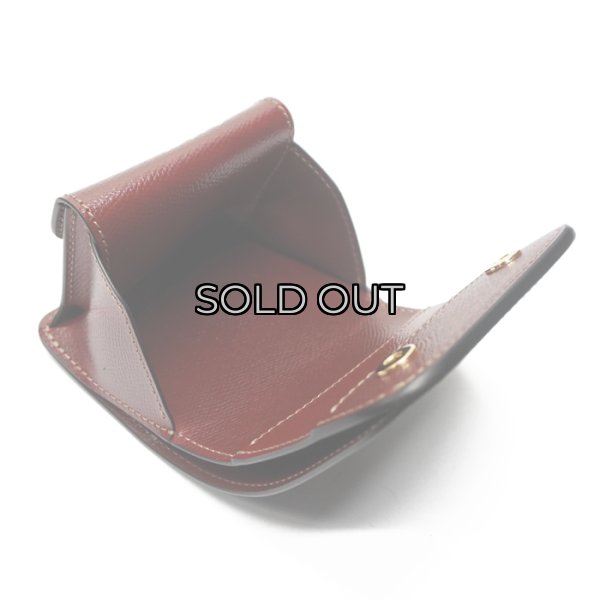 画像8: WILD SWANS（ワイルドスワンズ）CASA（カーサ）コンパクトウォレット/ブラック"シェルコードバン"×バーガンディ"型押しサドルプルアップ" (8)