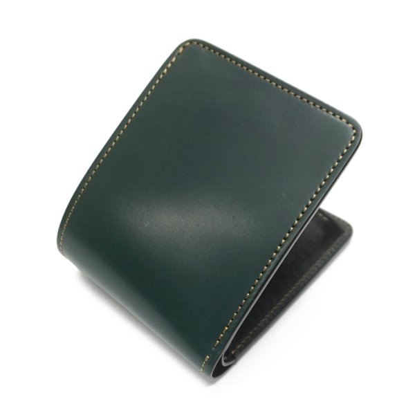 画像4: WILD SWANS（ワイルドスワンズ）GROUNDER（グラウンダー）2つ折りウォレット/グリーン"シェルコードバン"×ブラック"サドルプルアップ" (4)