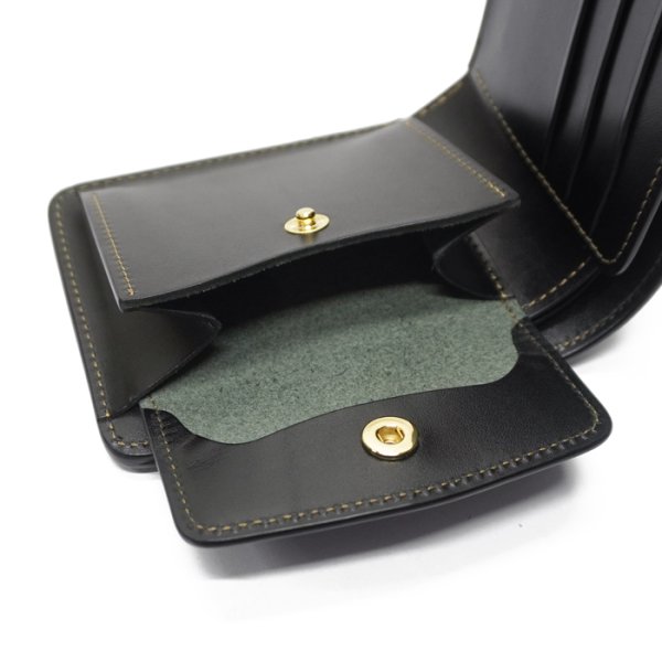 画像6: WILD SWANS（ワイルドスワンズ）GROUNDER（グラウンダー）2つ折りウォレット/グリーン"シェルコードバン"×ブラック"サドルプルアップ" (6)