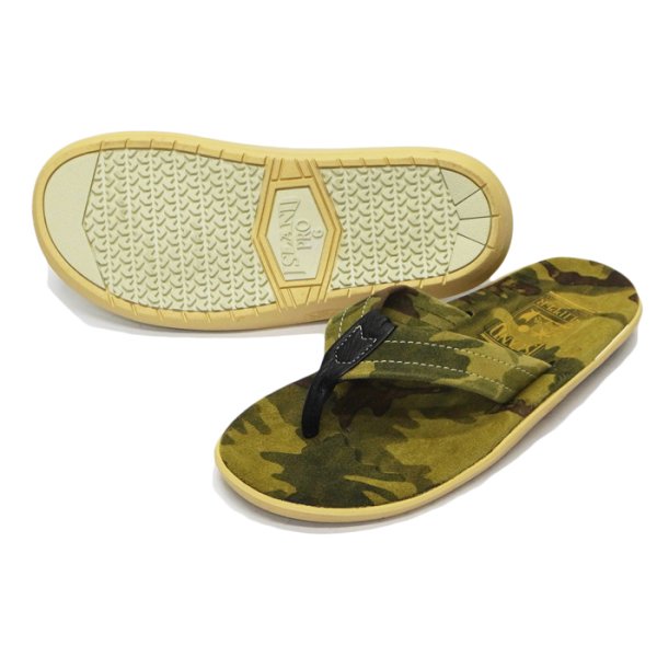 画像2: ＜40%OFF＞ISLAND SLIPPER（アイランドスリッパ）PT203（レザートングサンダル）/ Olive Camouflage Suede（オリーブカモフラージュスエード） (2)