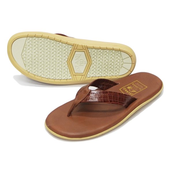 画像2: ＜40%OFF＞ISLAND SLIPPER（アイランドスリッパ）PT202BS（レザートングサンダル）"Snake" / Whisky（ウイスキー） (2)