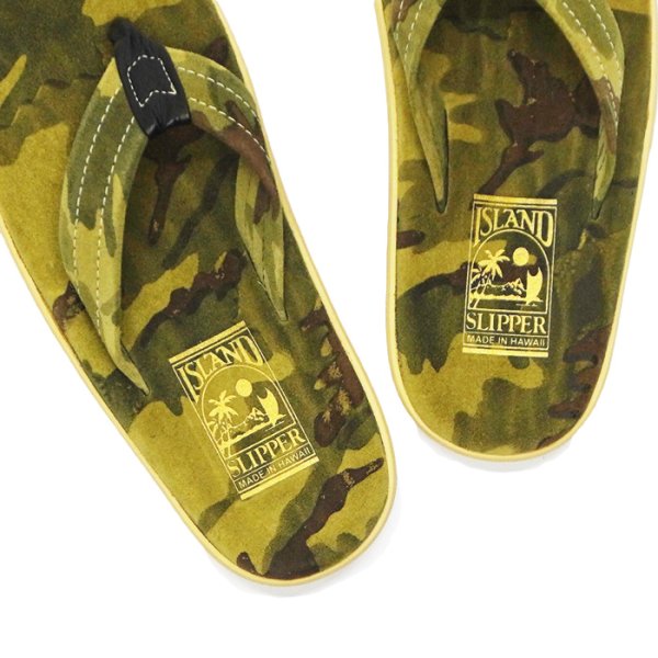 画像6: ＜40%OFF＞ISLAND SLIPPER（アイランドスリッパ）PT203（レザートングサンダル）/ Olive Camouflage Suede（オリーブカモフラージュスエード） (6)