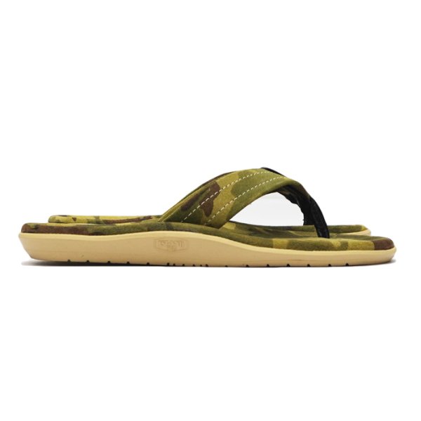 画像4: ＜40%OFF＞ISLAND SLIPPER（アイランドスリッパ）PT203（レザートングサンダル）/ Olive Camouflage Suede（オリーブカモフラージュスエード） (4)