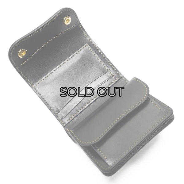 画像7: WILD SWANS（ワイルドスワンズ）ENO（イーノ）ミニ3つ折りウォレット/グリーン"シェルコードバン"×ブラック"サドルプルアップ" (7)