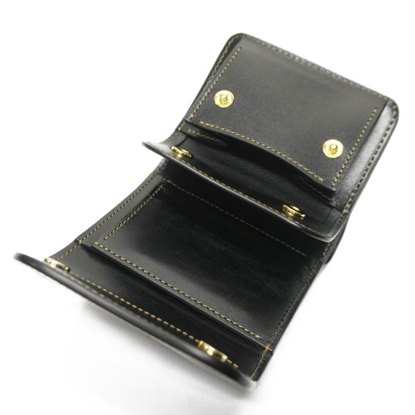 画像6: WILD SWANS(ワイルドスワンズ)ENO(イーノ)ミニ3つ折りウォレット/グリーン"シェルコードバン"×ブラック"サドルプルアップ" (6)