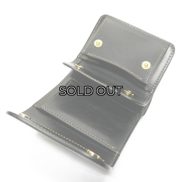 画像6: WILD SWANS（ワイルドスワンズ）ENO（イーノ）ミニ3つ折りウォレット/グリーン"シェルコードバン"×ブラック"サドルプルアップ" (6)