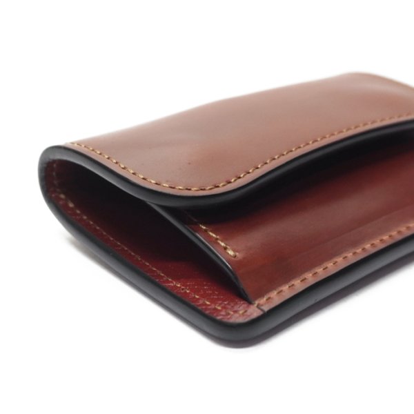 画像4: WILD SWANS(ワイルドスワンズ)TONGUE(タング)マルチコインケース/#2"シェルコードバン"×バーガンディ"型押しサドルプルアップ" (4)