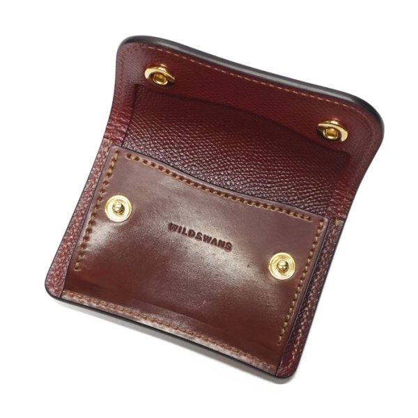 画像6: WILD SWANS(ワイルドスワンズ)TONGUE(タング)マルチコインケース/#2"シェルコードバン"×バーガンディ"型押しサドルプルアップ" (6)
